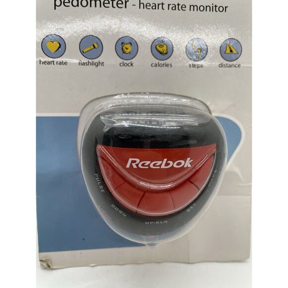 Reebok Fitness Heart Rate Monitor Step Counter Flashlight Belt Clip Clock - NEW - Picture 3 of 9